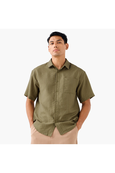 Iconic Boxy Fit Striped Shirt with Chest Pocket