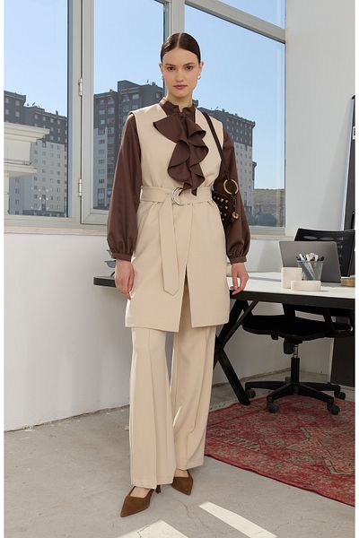 Fatma Atasoy Double Stone Palazzo Pants
