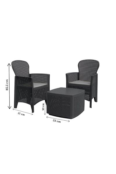 Progarden Garden/terrace set, TREE, 3 pieces, polypropylene, 2 chairs 59x57x85.5 cm, table 53x53x40 cm