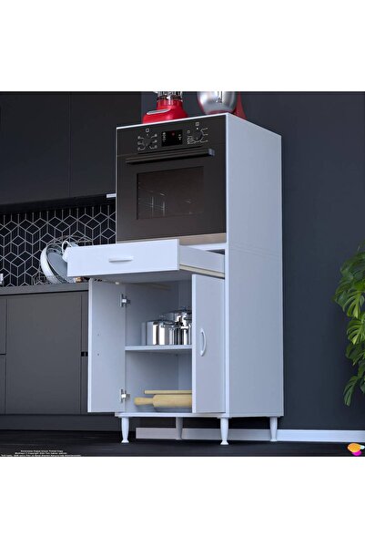 Modilayn BELEK Ankastre Dolap (60x152.3x56 cm): 1 çekmece, 2 kapak, 2 göz raflı kullanışlı tasarım