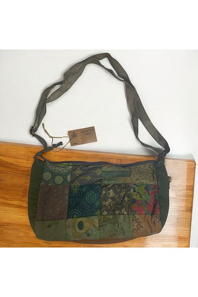 Old Cotton Vintage Colorful Ethnic Shabby Small S Size Beach Daily Catcher Women's Shoulder Bag 28m X 17cm