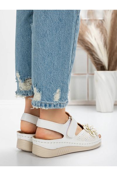 mei Women's Sandals with Low Sole 5GZ17 White | Mei