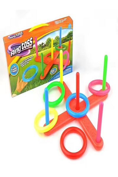 rexa Sport Toys Hoop Ring Toss Plastic Ring Toss Quoits Garden Game Pool Toy Outdoor Fun Set