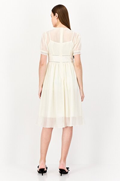 Steve Madden Women Pointelle Midi Dress, Off White