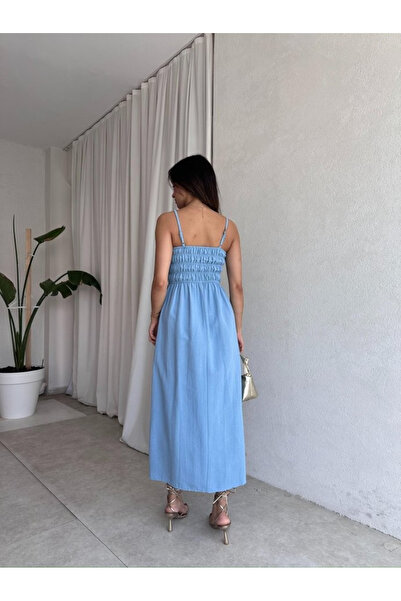 My Blog Rochie albastră cu detaliu din cauciuc - 2310