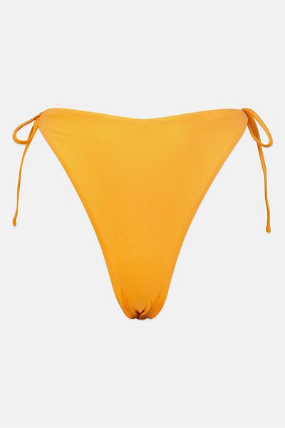 Reserved Women Plain Bikini Bottom, Orange