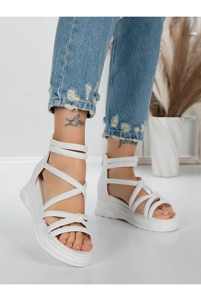 mei Women's Sandals with Low Sole 5H3 White | Mei