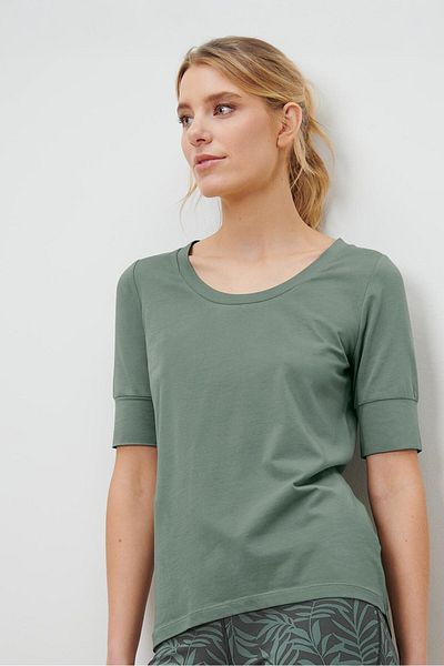 Tchibo Women Sportswear Fit Short Sleeve Training T-Shirt, Sage Green