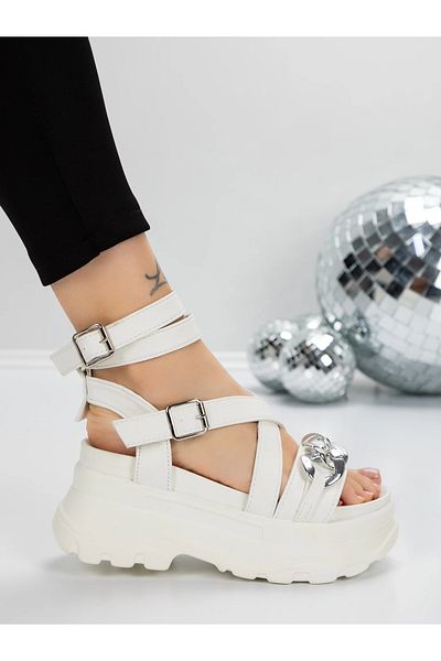 mei Women's Platform Sandals 5WL55 White | Mei