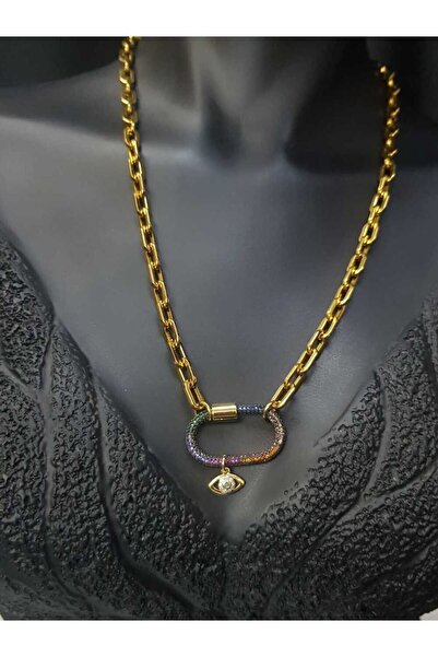 vogutima jewelery&silver by timuçin mavili قلادة بتصميم بيضاوي من الحجر المخت...