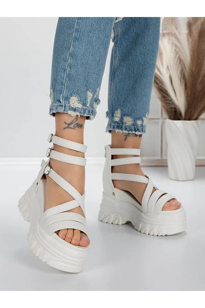 mei Women's Platform Sandals 5WL9 White | Mei