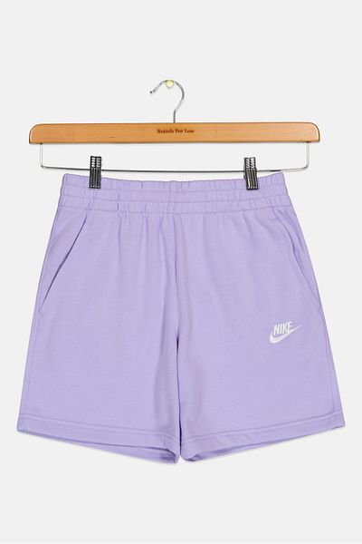Nike Kids Girl Embroidered Logo Outdoor Shorts, Lavender