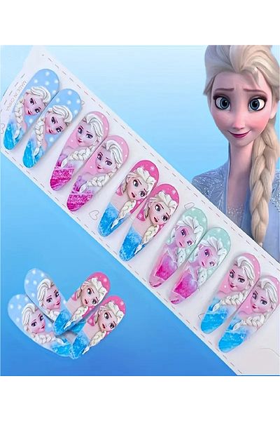 BABUN 5 perechi Roz Albastru Frozen Elsa Set de catarame pentru fete Copii Princess Elsa Catarama