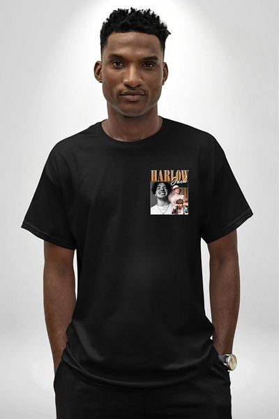 Angemiel Jack Harlow Hip-Hop Rap Star Fashion Black Oversize Women Men Front Minimal Printed T-Shirt