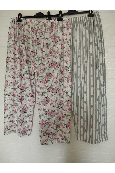 anne moda ankara Oversize, Full Summer, 100% Cotton, Pack of 2, Long, Pajama Bottom