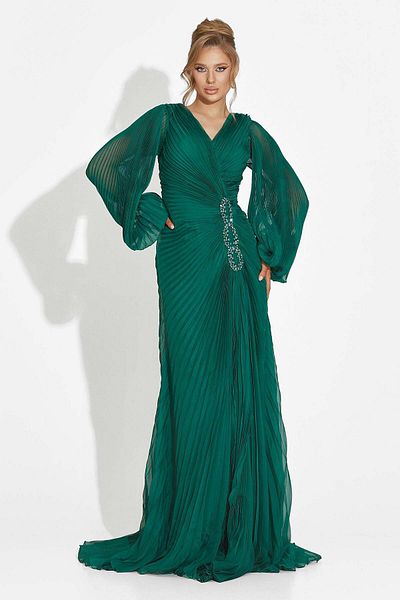 BOGAS Linares Green Long Women's Dress