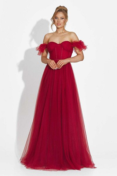 BOGAS Janiece Burgundy Long Women's Dress