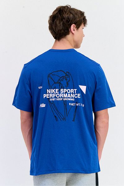 Nike Men Dri-Fit Short Sleeve Training T-shirt, Blue Heather