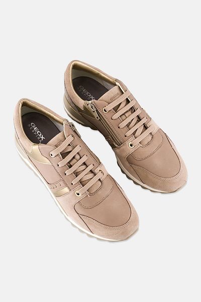 Geox Women Lace Up Casual Shoes, Dark Beige