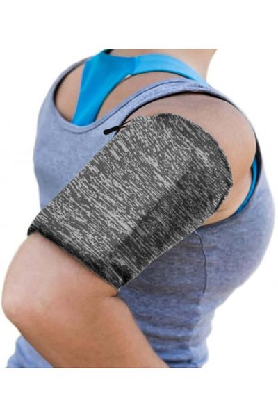 IDEAS4OUTFIT Husă de telefon cu bandă de susținere pentru braț/încheietură, alergare, sală, plimbări, yoga, jogging, mărimi universale S/M/L, gri