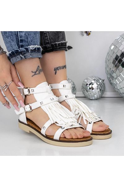 mei Women's Sandals with Low Sole 3H27 White | Mei