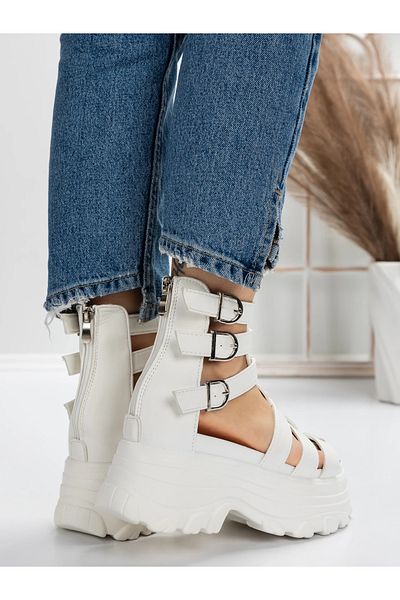 mei Women's Platform Sandals 5WL19 White | Mei