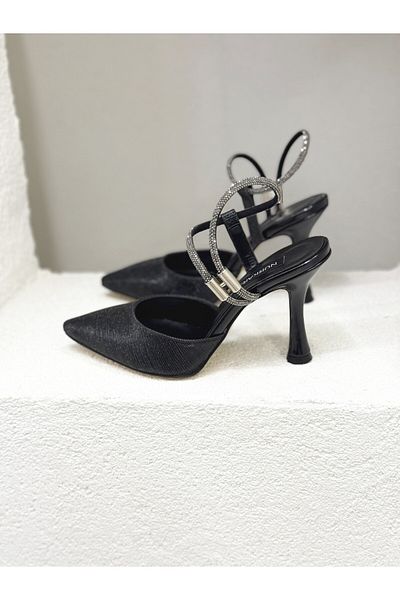 NUR KARACA 25Y8440 Half Open Ankle Stone Stiletto Shoes for Women