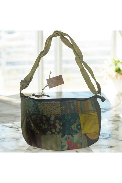 Old Cotton حقيبة كتف نسائية كلاسيكية ملونة عرقية كاجوال صغيرة S Boy للشاطئ مقاس 28 م × 17 سم
