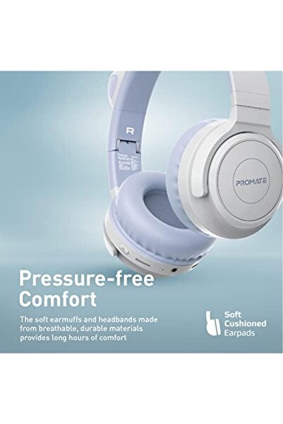 Promate Promate Kids Wireless Headset, On-Ear Bluetooth Foldable Headphones with 93 Db Safe Volume Limit, LE