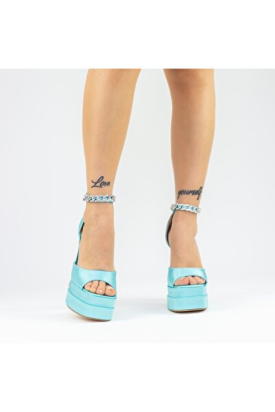 mei Women's Sandals with Thick Heel and Platform 2SY6 Light Blue (A25) Mei