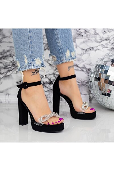 mei Sandale Dama cu Toc gros si Platforma 2HLX7 Negru Mei