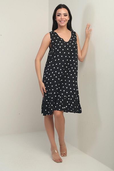 By Saygı Rochie de damă cu decolteu în V cu model de inimă cu fustă cu volane