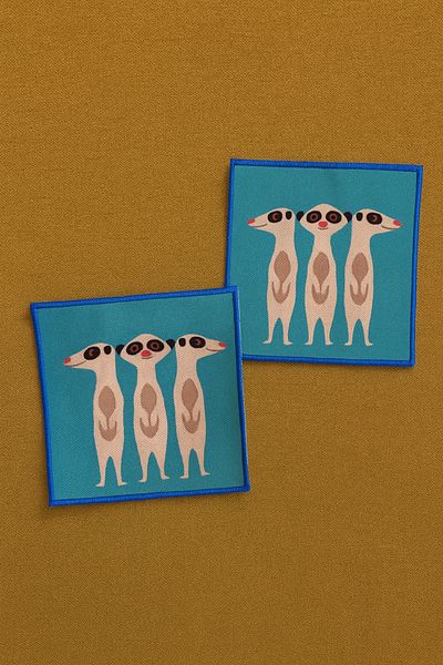 Evdek Pack of 2 Digital Printed Cocktail Napkins with Embroidery Detail Ds3