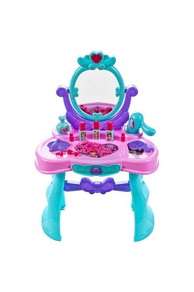 MalPlay Masă de machiaj de jucărie cu accesorii, MalPlay, turcoaz, violet, roz