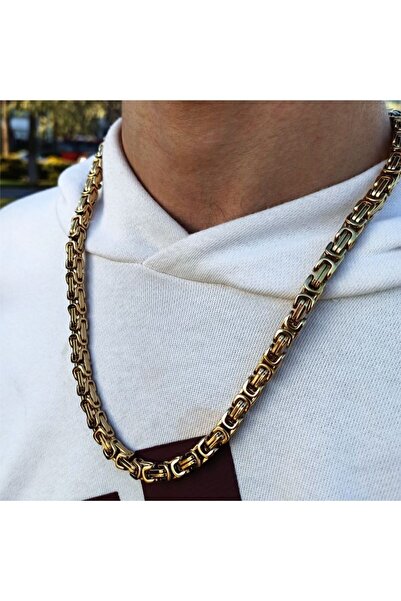 vogutima jewelery&silver by timuçin mavili قلادة هدية من الفولاذ باللون الأصف...