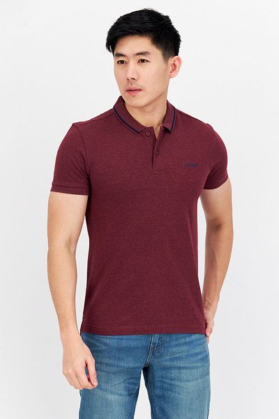 Levi's Men Regular Fit Brand Logo Short Sleeve Polo Shirt, Maroon