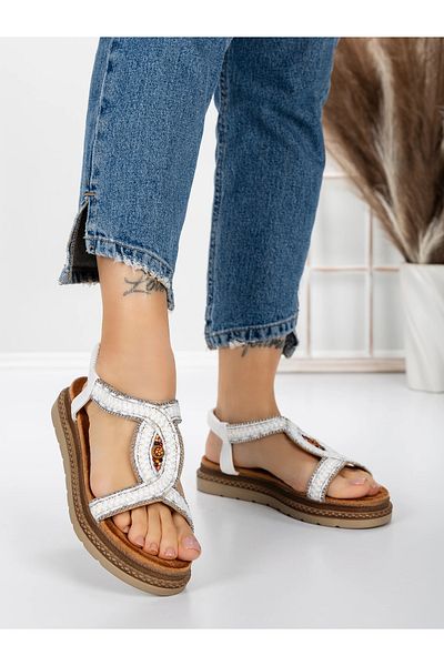 mei Women's Sandals with Low Sole 5GZ39 White | Mei