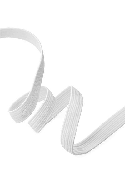 hapshoe White 20 mm 5 Mt Durable Hard Flat Elastic Strip Rubber