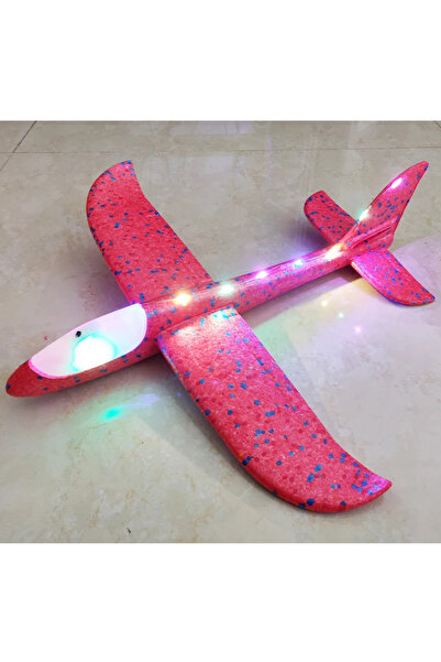LRS STORE Çocuk Köpük Uçak Oyuncak -Led Işıklı-El Planörü,Elle Atılan Eğlenceli Dayanıklı Uçan Oyuncak Kırmızı
