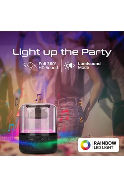 Promate LED Bluetooth Speaker, Dynamic 10W True Wireless Speaker with Long Battery Life, Aux Port, M