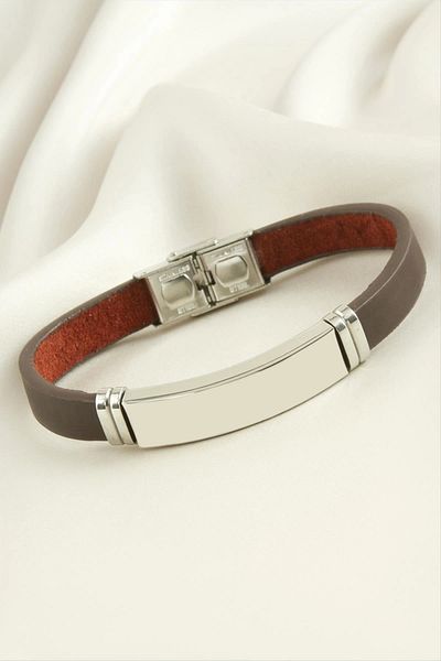 Zayla Name Writable Leather Steel Bracelet
