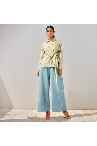 Iconic Regular Fit Knot Detail Collared Shirt