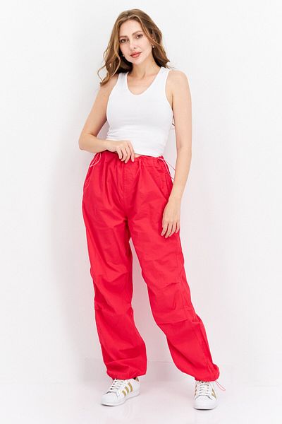 Don't Call Me Jennyfer Women Wide Leg Solid Pants, Red