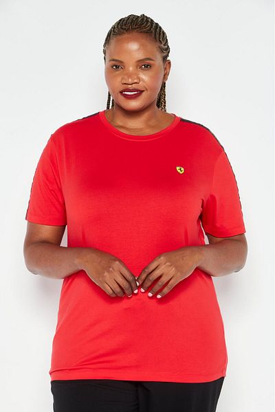 Scuderia Ferrari Women Slim Fit Outdoor Short Sleeve T-Shirt, Red