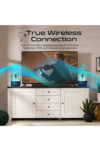 Promate مكبر صوت بروميت LED بتقنية البلوتوث، Glitz-L-BLU