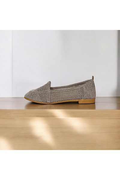 BYRAMSE Knitted Lace Women's Flats Home Flats Office Shoes