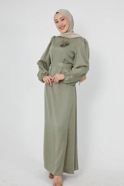 MORESUN Stone Embroidered Hijab Evening Dress