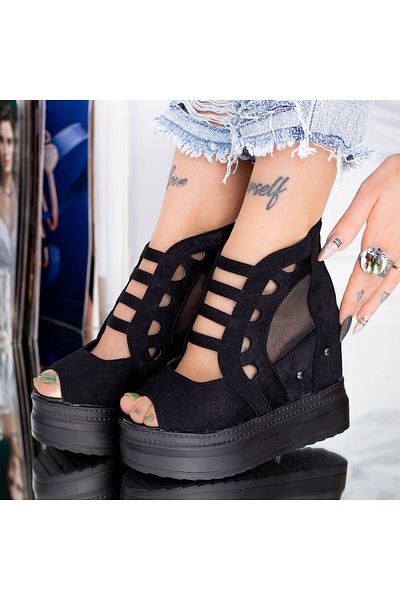 mei Sandale Dama cu Platforma WL171 Negru (L72) Mei
