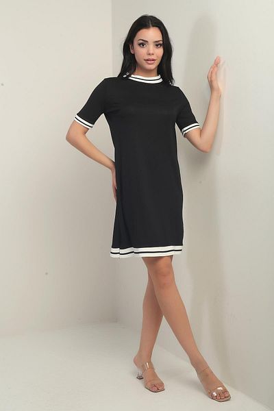 By Saygı Rochie de damă din bumbac pieptănat cu mâneci scurte