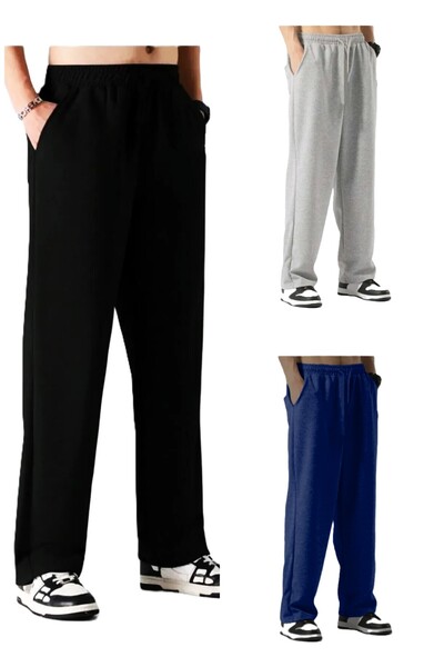 THE WHITE Trening de vară cu croială lejeră pentru bărbați, 3 piese, cu picio...